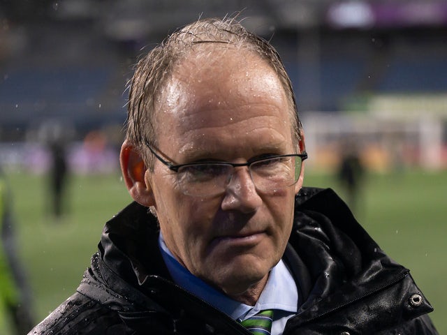 allenatore dei Seattle Sounders Brian Schmetzer dopo la partita contro il Nashville SC al Lumen Field il 27 febbraio 2022