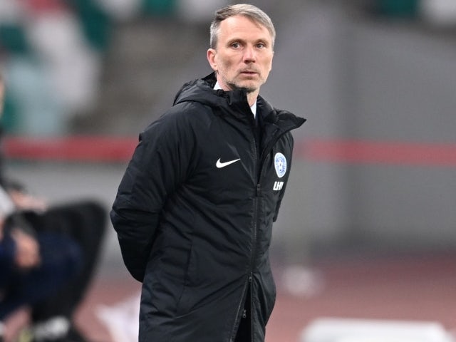 allenatore dell'Estonia Thomas Haberli durante la partita del 27 marzo 2021