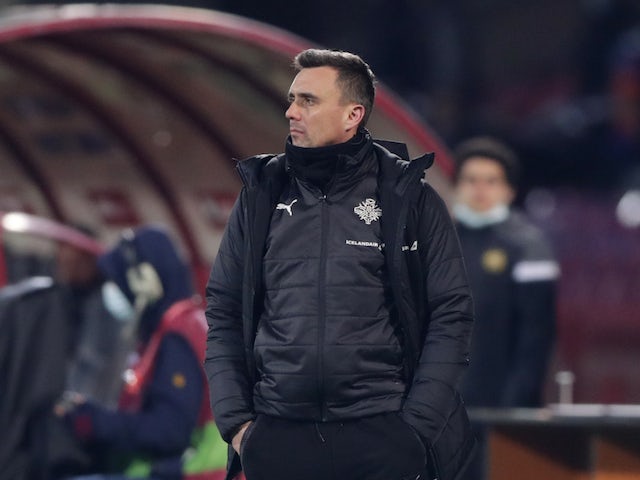 allenatore islandese Arnar Vidarsson nella foto del 28 marzo 2021