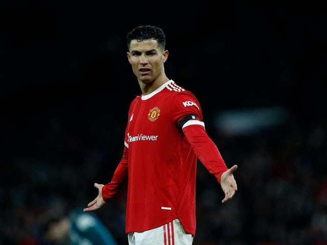Cristiano Ronaldo in azione per il Manchester United nel febbraio 2022
