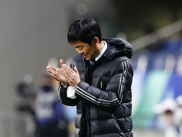 allenatore del Giappone Hajime Moriyasu il 1 febbraio 2022