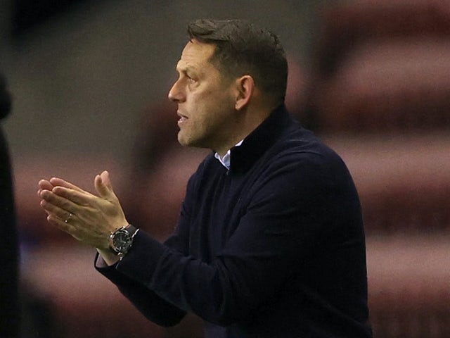 allenatore del Wigan Athletic Leam Richardson il 1 febbraio 2022