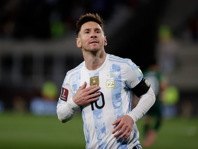 Lionel Messi in azione per l'Argentina il 10 settembre 2021