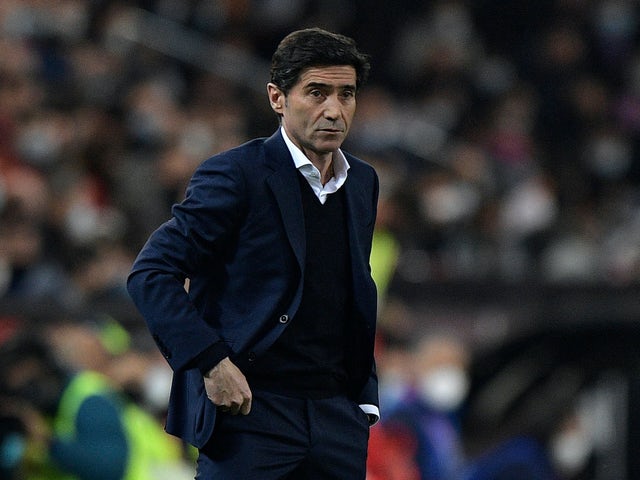 allenatore dell'Athletic Bilbao Marcelino Garcia Toral reagisce il 2 marzo 2022