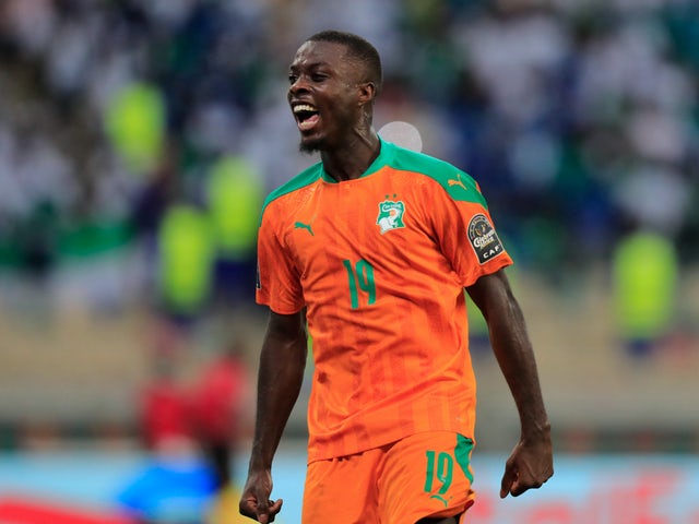 Nicolas Pepe in azione per la Costa d'Avorio nel gennaio 2022